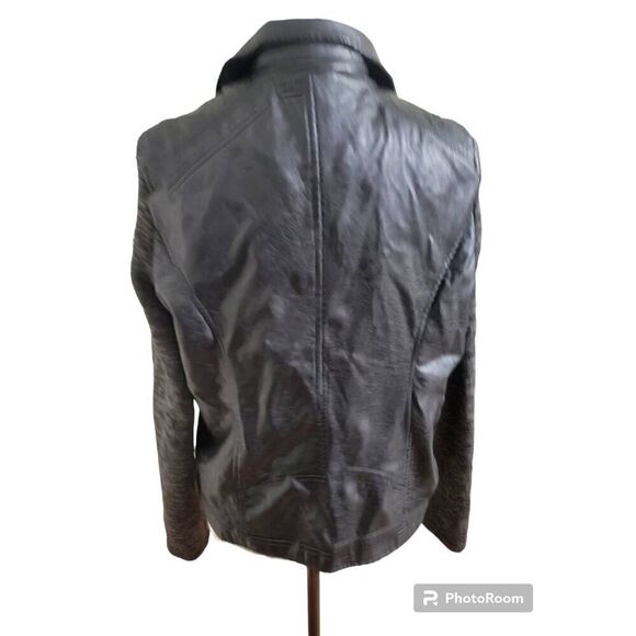 J2 Women's Black Faux Leather Jacket XL With Replacement Hood - Picture 3 of 7
